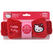 Femme utilisant le bandeau Hello Kitty TAKE CARE lors de sa routine de soins du visage