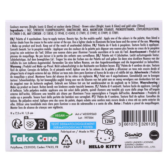 Palette ouverte montrant les nuances vibrantes et la texture lisse des fards