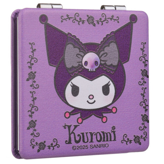 Miroir Hello Kitty Kuromi ouvert révélant la surface miroir brillante