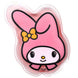 Vue rapprochée du chauffe-mains Hello Kitty My Melody montrant les détails du design coloré