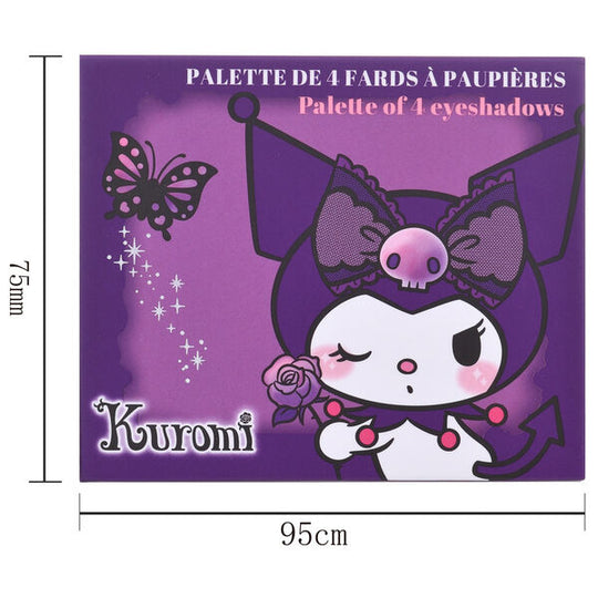 Packaging original de la palette Hello Kitty Kuromi avec illustrations colorées