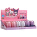 Présentation des quatre images du gel corporel Hello Kitty & Friends avec le logo TAKE CARE