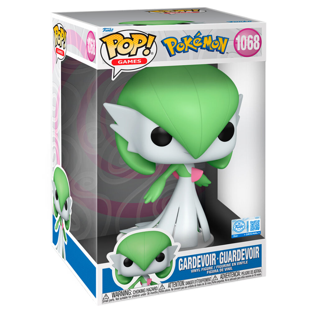 Figurine Funko POP Gardevoir Pokémon de 25 cm en vinyle, vue de face avec détails précis et couleurs vives