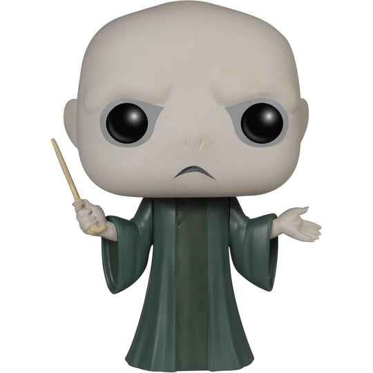 Vue rapprochée de la figurine POP Harry Potter représentant Lord Voldemort avec ses yeux rouges distinctifs