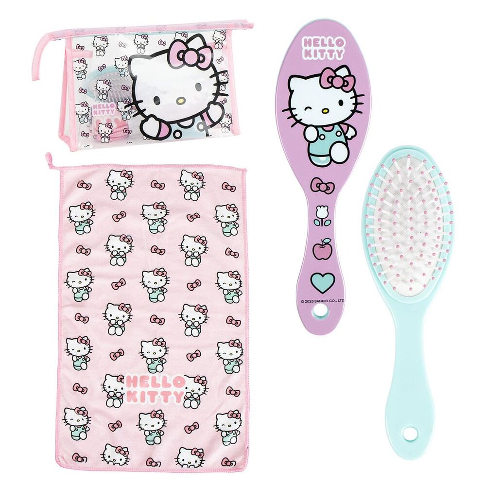 Trousse de toilette Hello Kitty CERDÁ vue de face, montrant le design adorable du personnage et la fermeture éclair pratique.