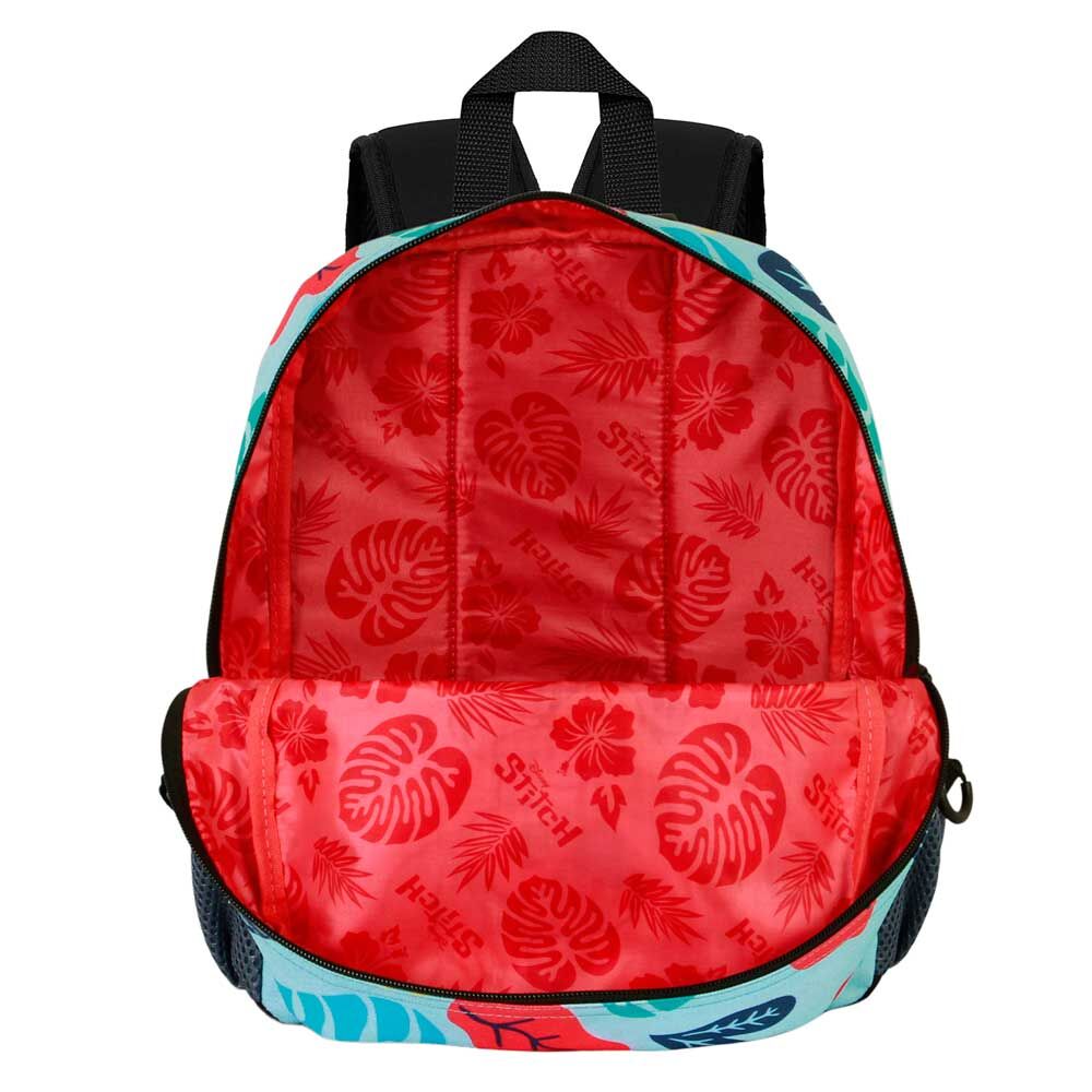 Intérieur du sac à dos Stitch avec doublure imprimée et compartiment principal spacieux
