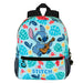 Vue de face du sac à dos Disney Stitch 33 cm avec logo KARACTERMANIA et design coloré