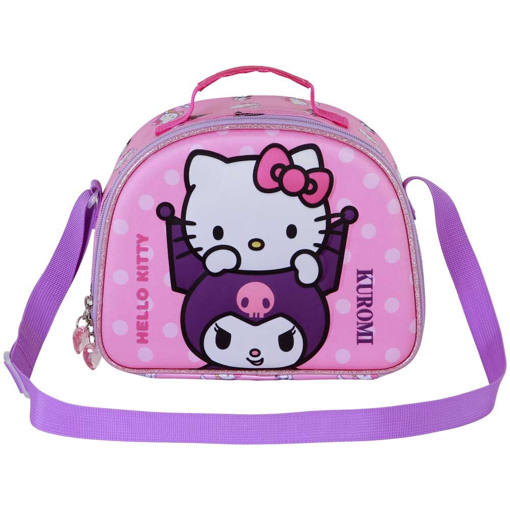 Intérieur du sac à déjeuner Hello Kitty avec doublure isotherme visible pour garder les aliments frais