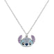 Collier Disney Stitch avec pendentif tête orné de pierres scintillantes sur fond blanc