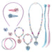 Set de bijoux Disney Stitch avec bracelets, bagues, collier et accessoires cheveux colorés sur fond blanc