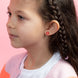 Détail des boucles d'oreilles ourson Scrump en argent, compagnon de Stitch dans le set
