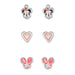 Set de 3 paires de boucles d'oreilles Disney Mickey Noël avec bonnet de fête, cœur sucre d'orge et Mickey cadeau