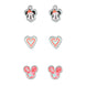 Set de 3 paires de boucles d'oreilles Disney Mickey Noël avec bonnet de fête, cœur sucre d'orge et Mickey cadeau