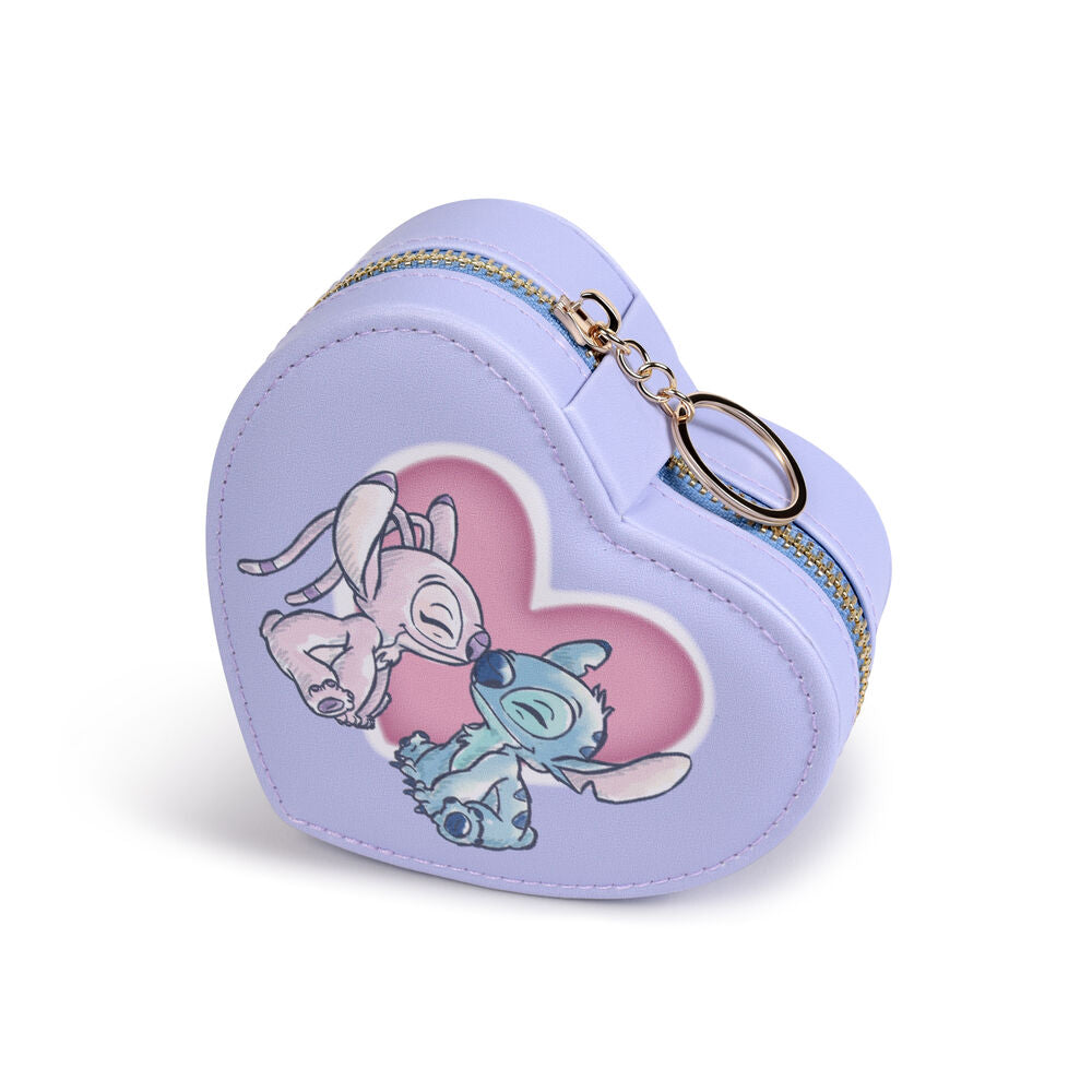Boîte à bijoux Disney Stitch & Angel posée sur une surface claire, montrant sa compacité