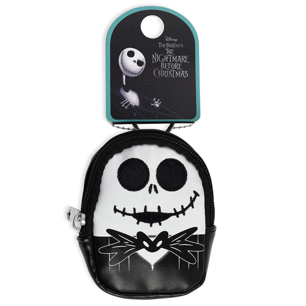 Vue de face du porte-clés sac à dos Jack Skellington Disney Nightmare Before Christmas avec détails précis