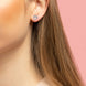 Vue rapprochée des boucles d'oreilles Minnie Mouse avec design officiel et pierres roses