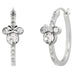 Boucles d'oreilles créoles argentées PEERS HARDY avec pierres colorées et motif Minnie Mouse