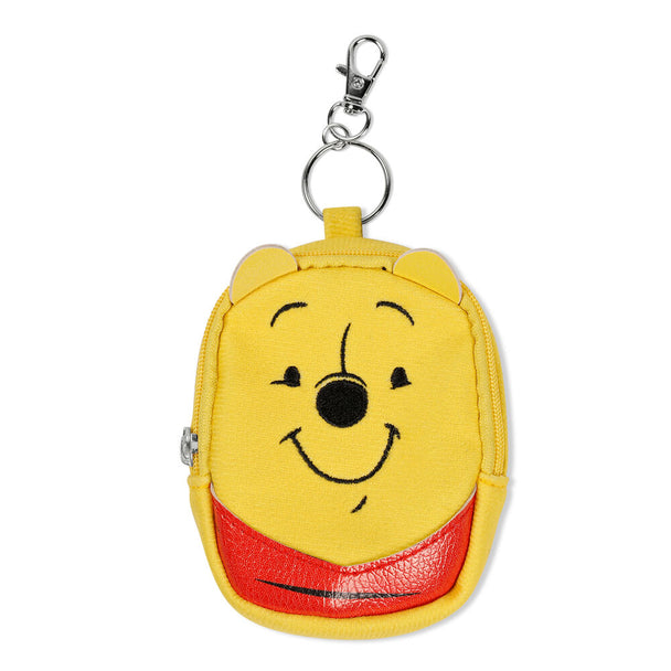 Porte-clés sac à dos miniature avec design 3D de Winnie l'Ourson Disney sur fond blanc