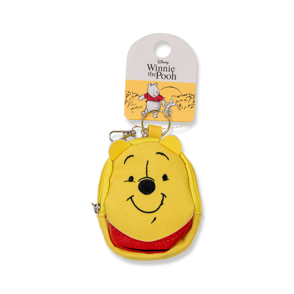 Vue rapprochée de la fermeture éclair du porte-clés sac à dos miniature Winnie l'Ourson PEERS HARDY