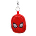 Détail du design 3D de Spiderman sur le mini sac à dos porte-clés PEERS HARDY avec fermeture éclair