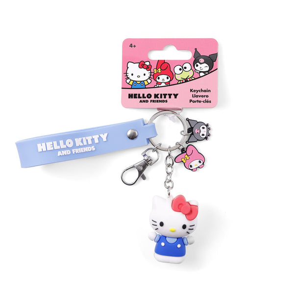 Détail du bracelet robuste du porte-clés Hello Kitty & Friends avec texte décoratif en gros plan