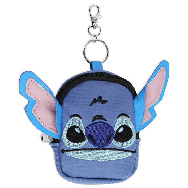 Porte-clés sac à dos miniature Stitch Disney avec design 3D détaillé en couleur bleue