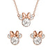 Collier Disney Minnie en plaqué or avec pierres en cristal clair sur fond blanc