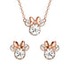 Collier Disney Minnie en plaqué or avec pierres en cristal clair sur fond blanc