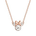 Vue rapprochée des détails en cristal clair du collier Disney Minnie PEERS HARDY