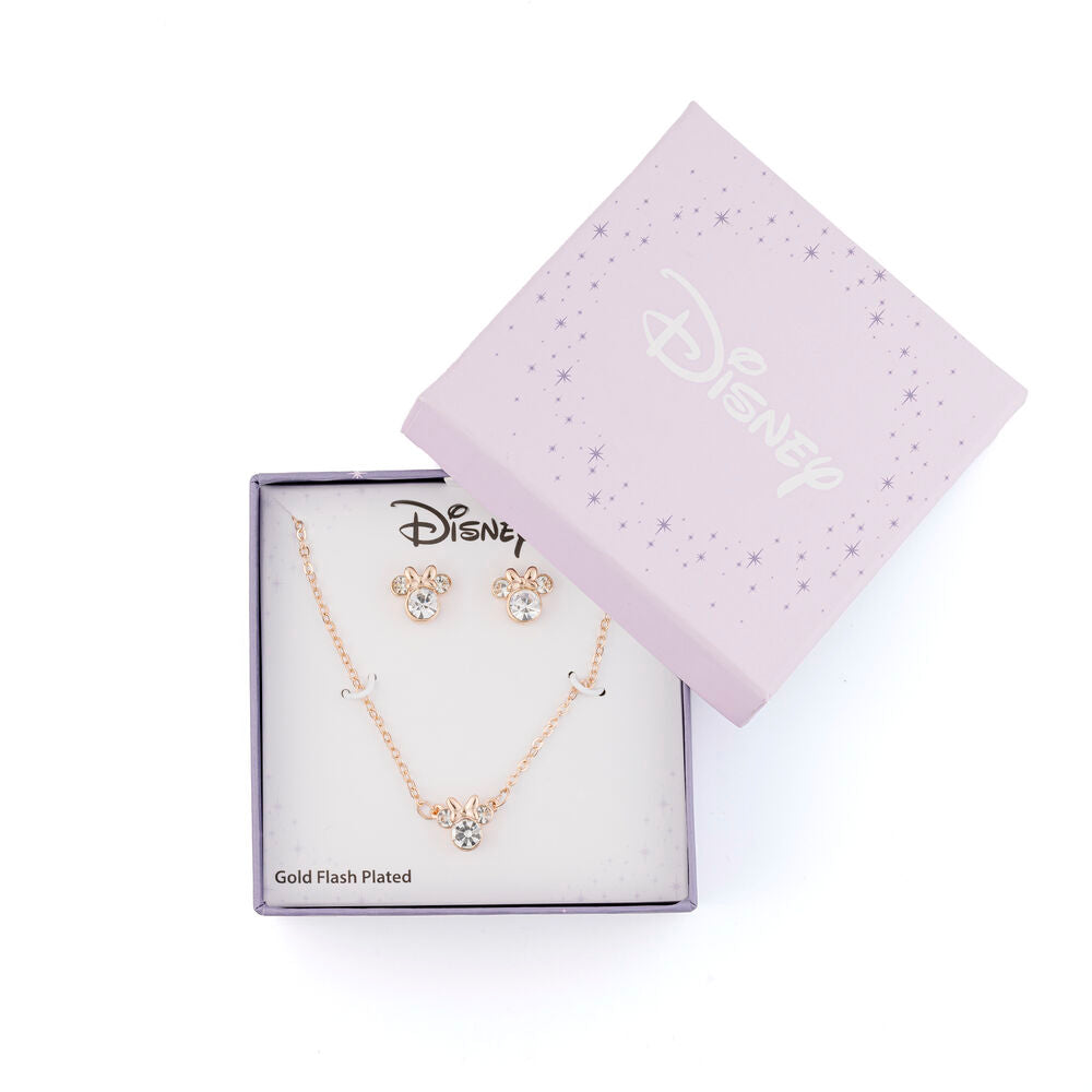 Boîte cadeau élégante contenant le set collier et boucles d'oreilles Disney Minnie PEERS HARDY