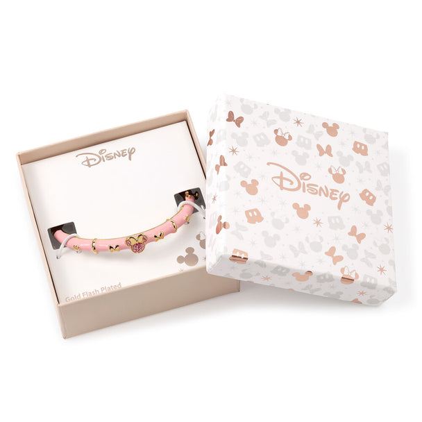 Détail du nœud rose en plaqué or sur le bracelet Minnie Mouse PEERS HARDY