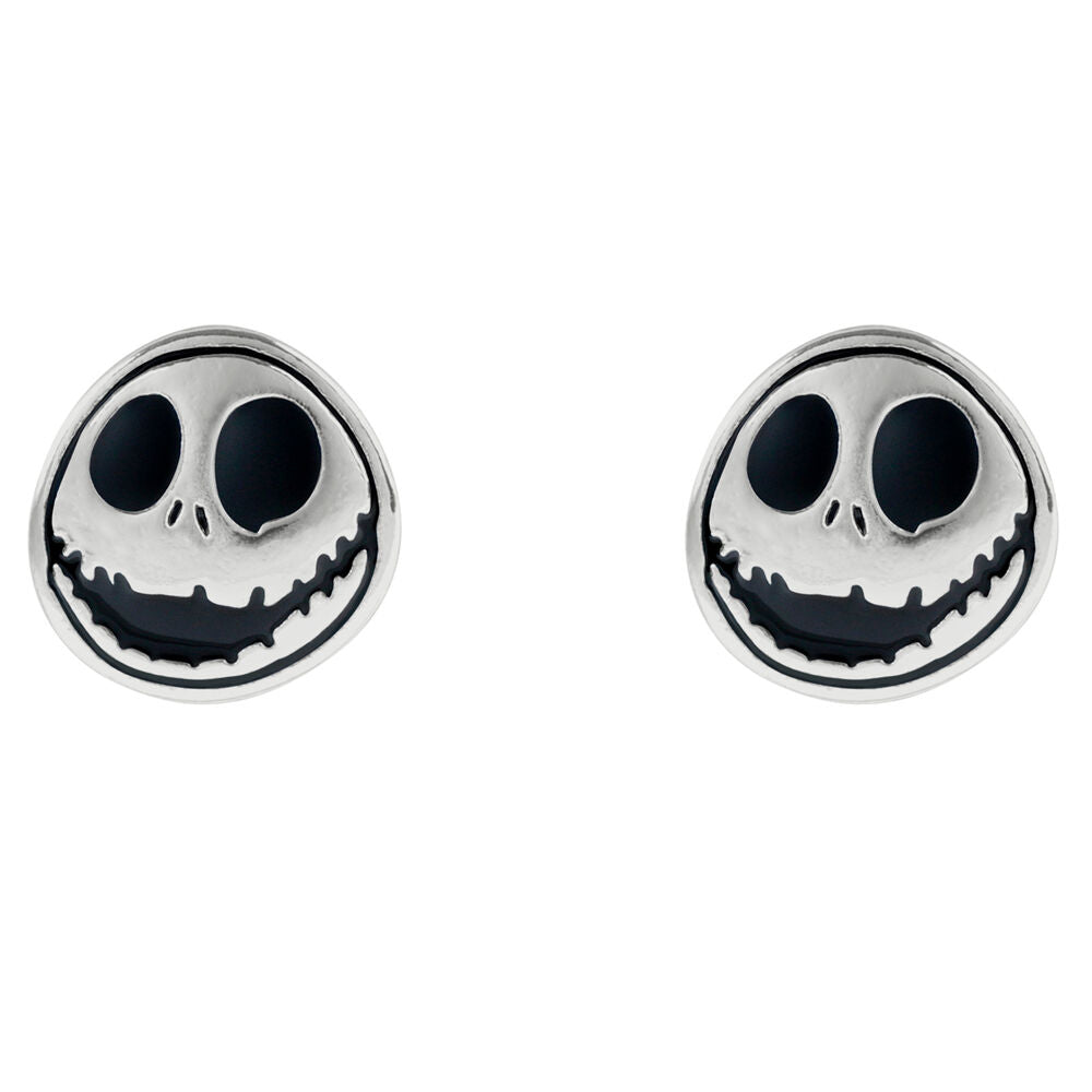 Boucles d'oreilles plaquées argent avec Jack Skellington de Nightmare Before Christmas vue de face