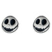 Boucles d'oreilles plaquées argent avec Jack Skellington de Nightmare Before Christmas vue de face