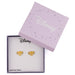Vue rapprochée des boucles d'oreilles Simba Disney en plaqué or, mettant en valeur la finition et le design