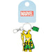 Porte-clés Marvel Loki en silicone coloré suspendu avec détails précis du personnage