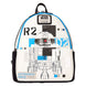 Zoom sur le design R2-D2 du sac à dos Loungefly Star Wars 26 cm