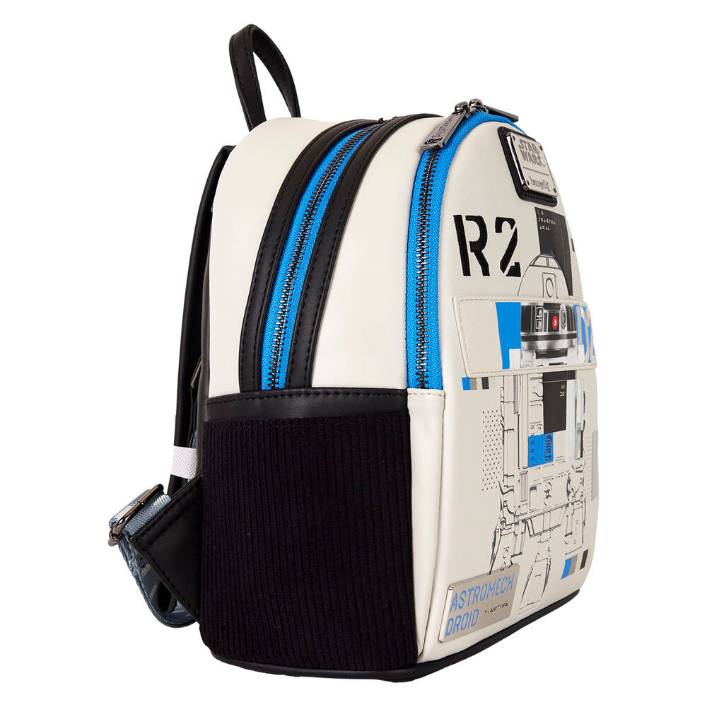 Compartiments ouverts du sac à dos R2-D2 Loungefly pour organiser vos affaires