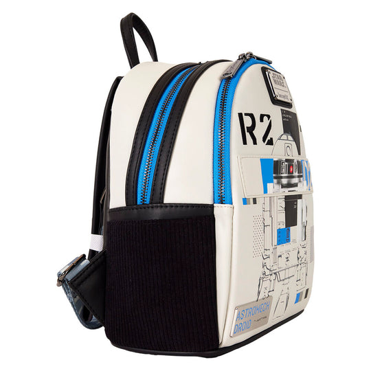 Compartiments ouverts du sac à dos R2-D2 Loungefly pour organiser vos affaires