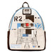 Sac à dos Loungefly Star Wars R2-D2 vue de face avec détails du droïde