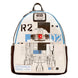Sac à dos Loungefly Star Wars R2-D2 vue de face avec détails du droïde