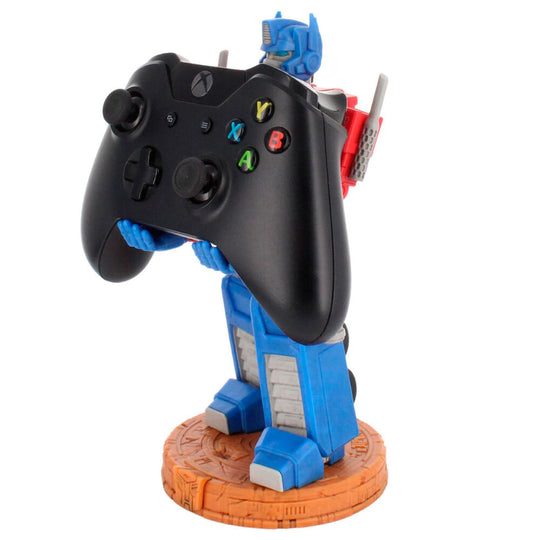 Côté du support Cable Guy Optimus Prime montrant les détails de peinture et finition