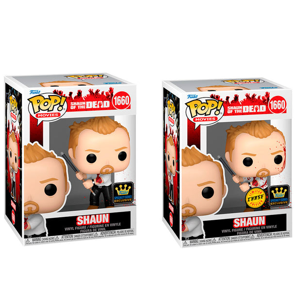 Figurine Funko POP Shaun of the Dead exclusive vue de face avec détails précis du visage et costume