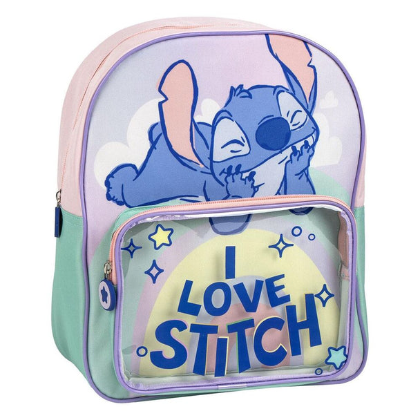 Sac à dos Disney Stitch 30 cm CERDÁ vue de face avec le personnage Stitch coloré