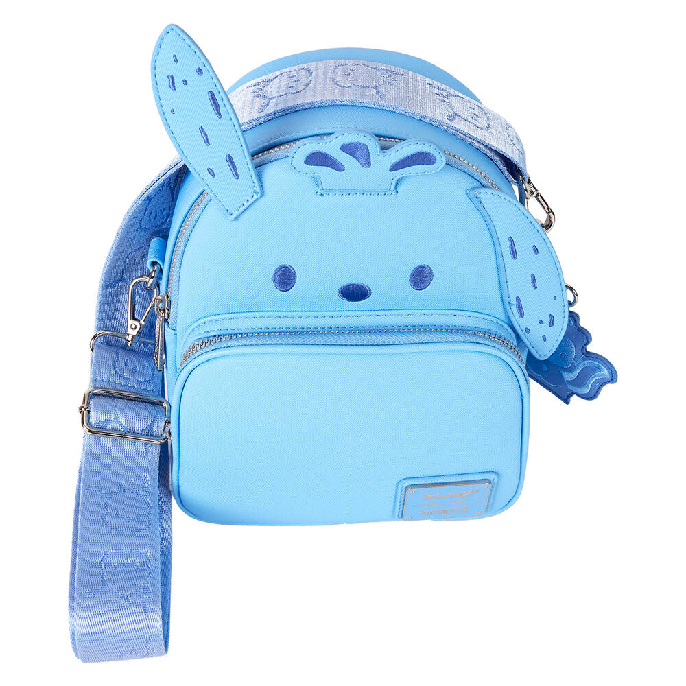 Intérieur du sac à dos Loungefly Hello Kitty Pochacco avec doublure assortie et espace de rangement