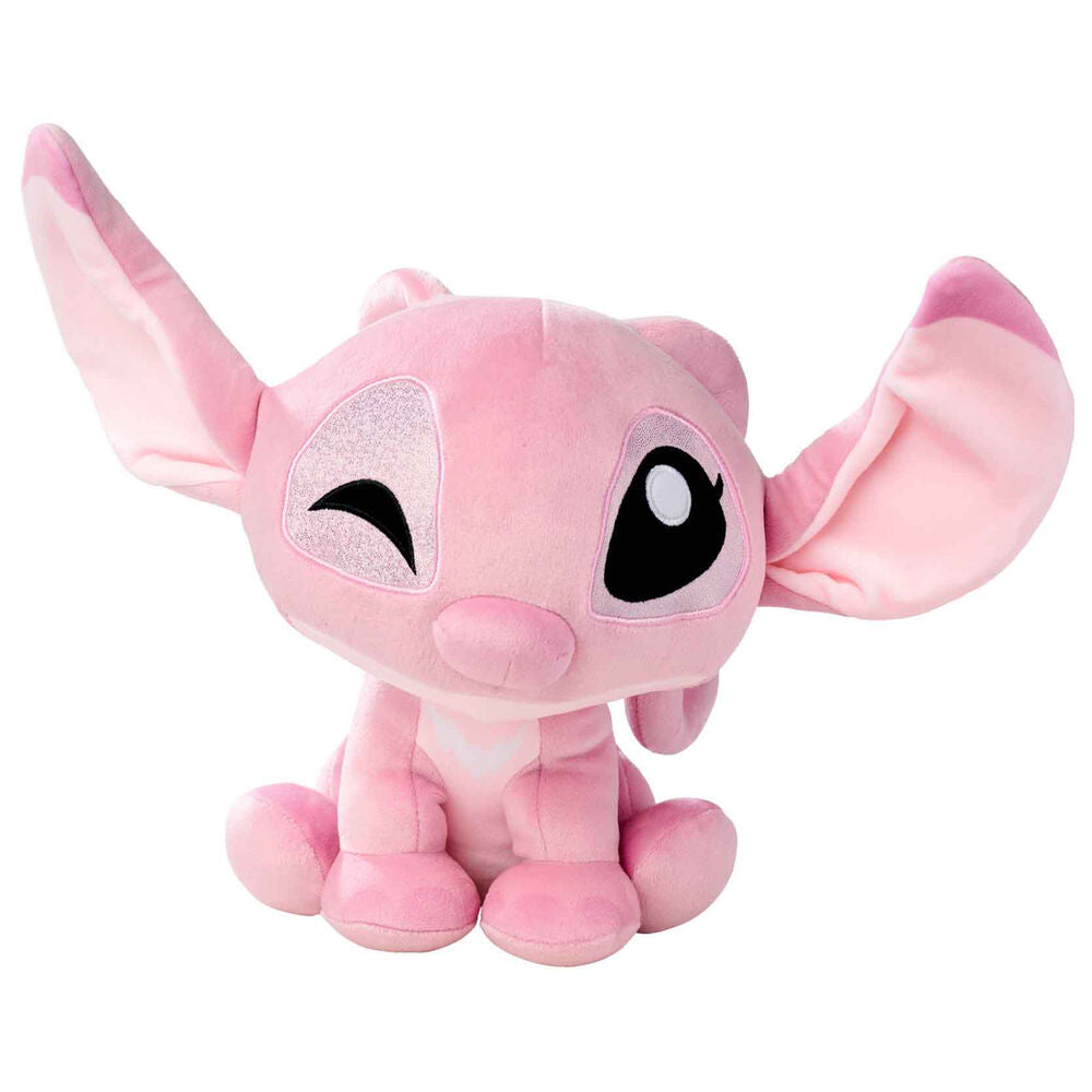 Peluche Disney Doorables Stitch et Angel de 25cm vue de face avec détails colorés et textures douces