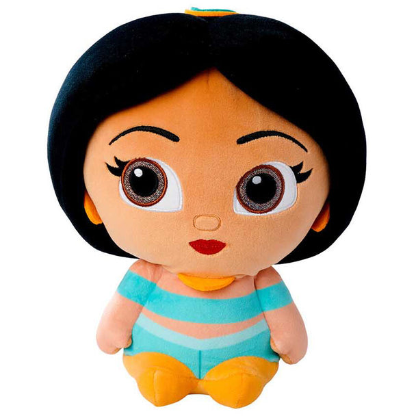 Peluche Jasmine Disney Aladdin de 25cm vue de face avec ses vêtements colorés et ses détails soignés