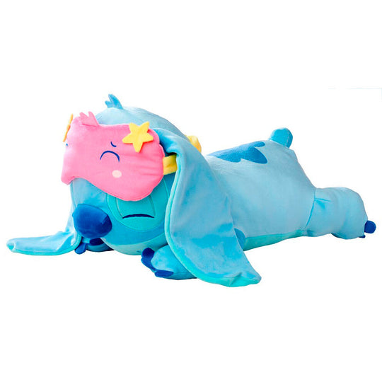 Peluche Disney Stitch endormi de 25cm vue de face avec détails soignés et couleurs vives