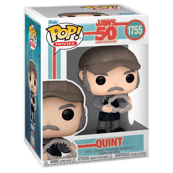 Vue rapprochée de la figurine Funko POP Jaws Quint montrant les couleurs et finitions soignées