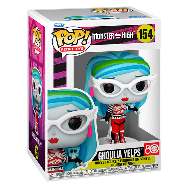 Vue de face de la figurine Funko POP Monster High Ghoulia Yelps avec détails précis et couleurs vives