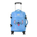 Vue latérale de la valise Stitch avec poche latérale et poignée télescopique déployée